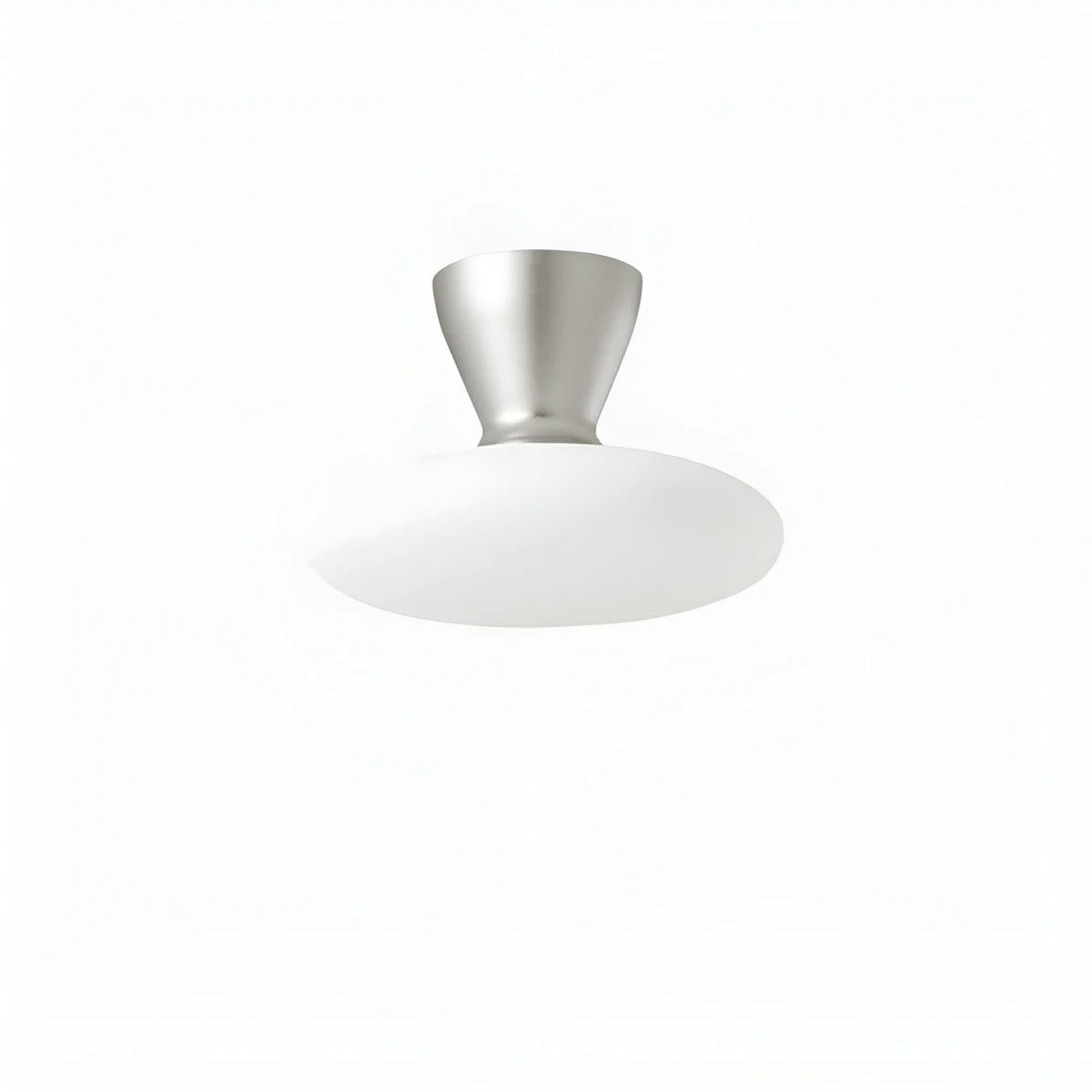 White glass and Silver finish, 18 cm / 7.1 in size