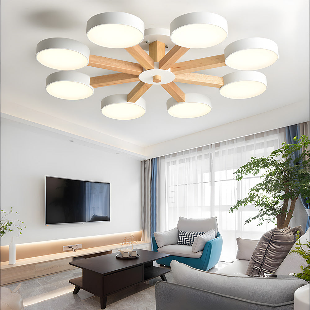 Branch Round Ceiling Lamp - Nordic Multi Fixture for Living Room