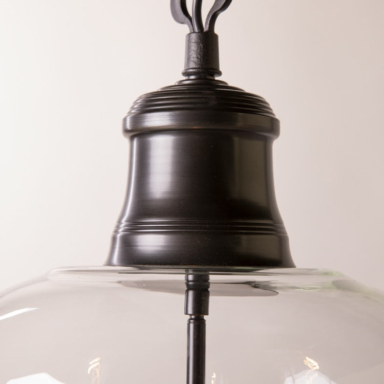 Vintage Glass Metal Pendant Light