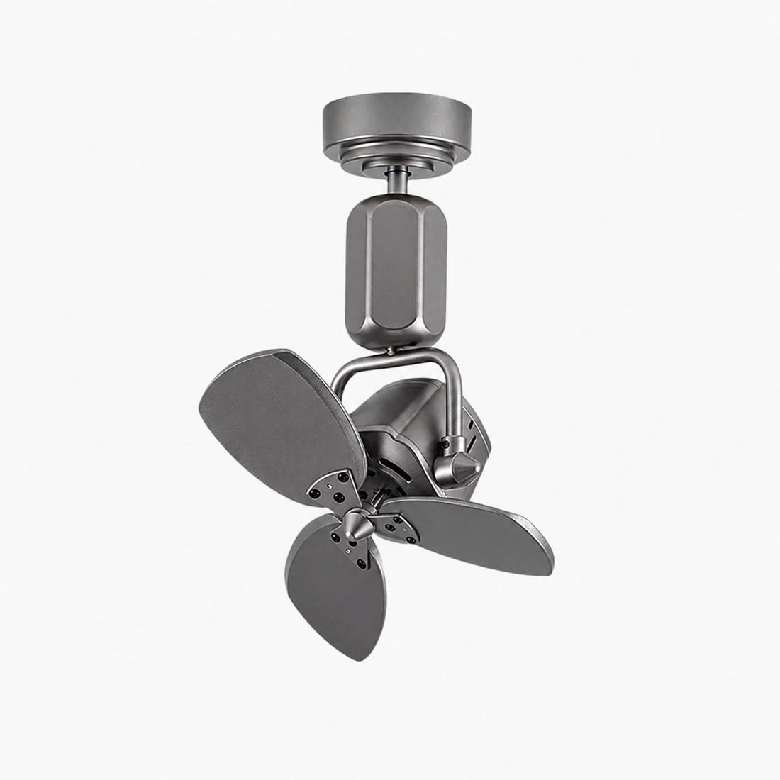 Wall and ceiling compact fan in antique silver