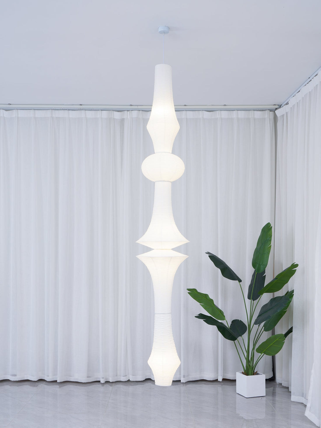 Washi-Papier-Pendelleuchte – Japanische handgefertigte Lampe für das Wohnzimmer