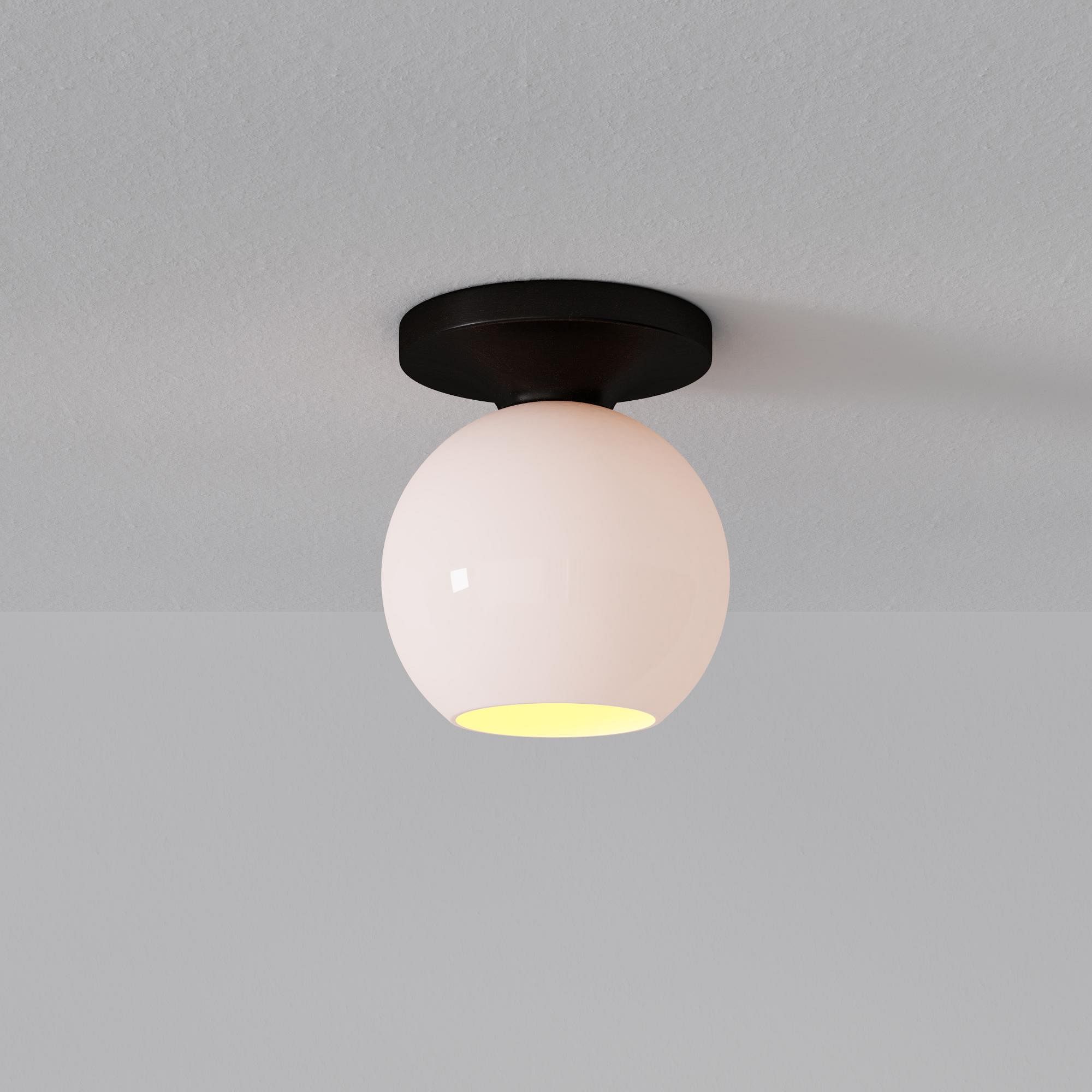Selvion Modern Globe Ceiling Lamp - Damp-Rated Bathroom Lighting - Luxe Glass Shade