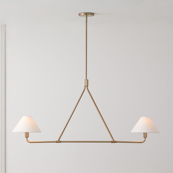 Diora Chandelier - Modern Metal Fixture with Linen Shades