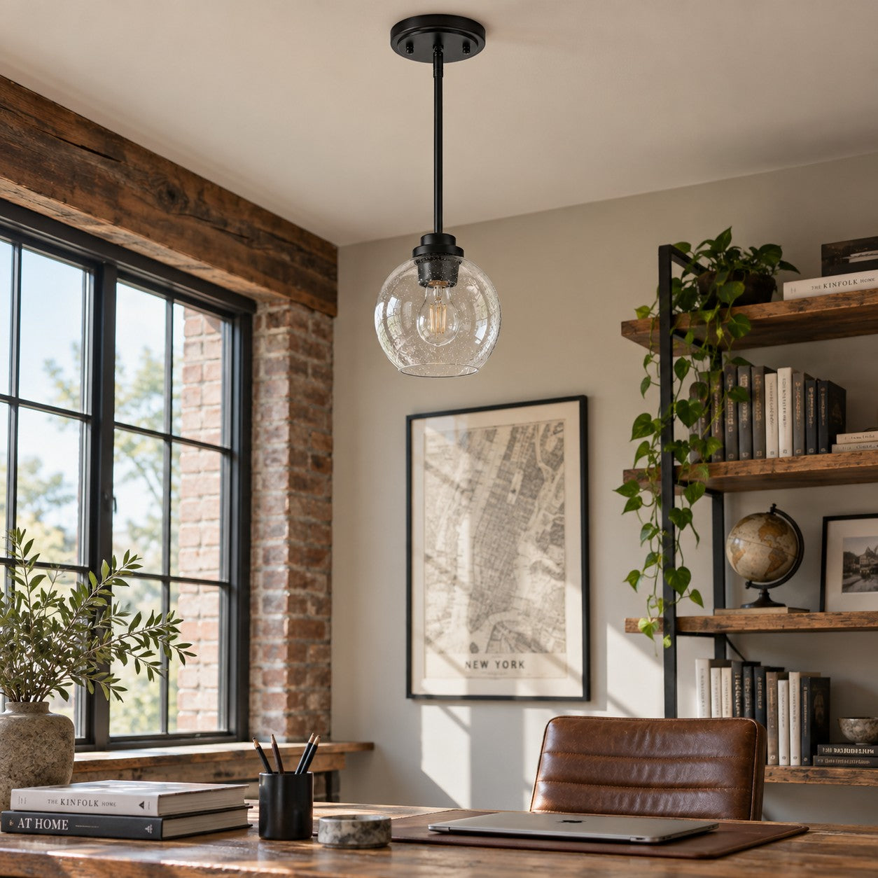 Modern Clear Glass Pendant Light for Kitchen Island and Foyer