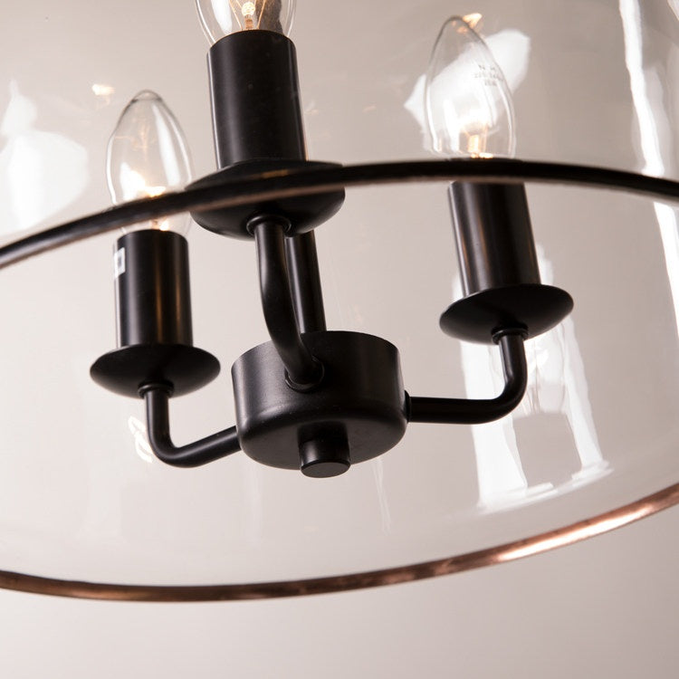 Vintage Glass Metal Pendant Light