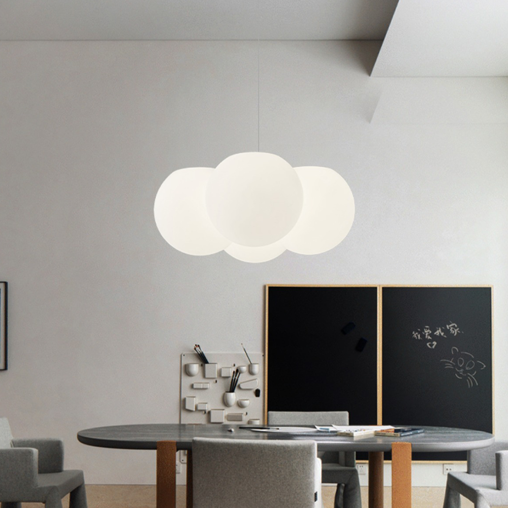 Nordic Cloud Ball Ceiling Light - Warm LED Glow for Cozy Bedroom