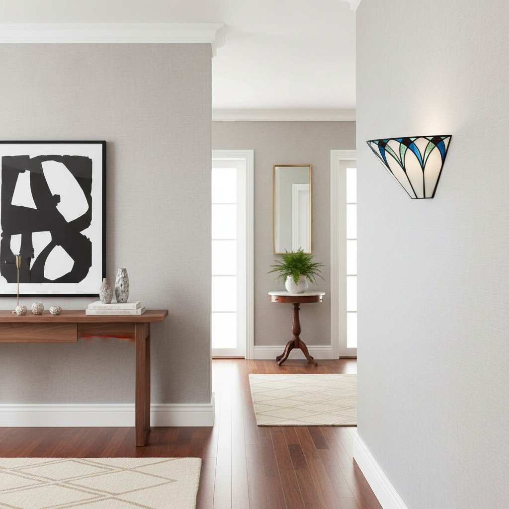 TF Allanton Wandleuchte aus gebeiztem Metall – Vintage-Art-Deco-Stil, Metall für Wohnzimmer und Flure
