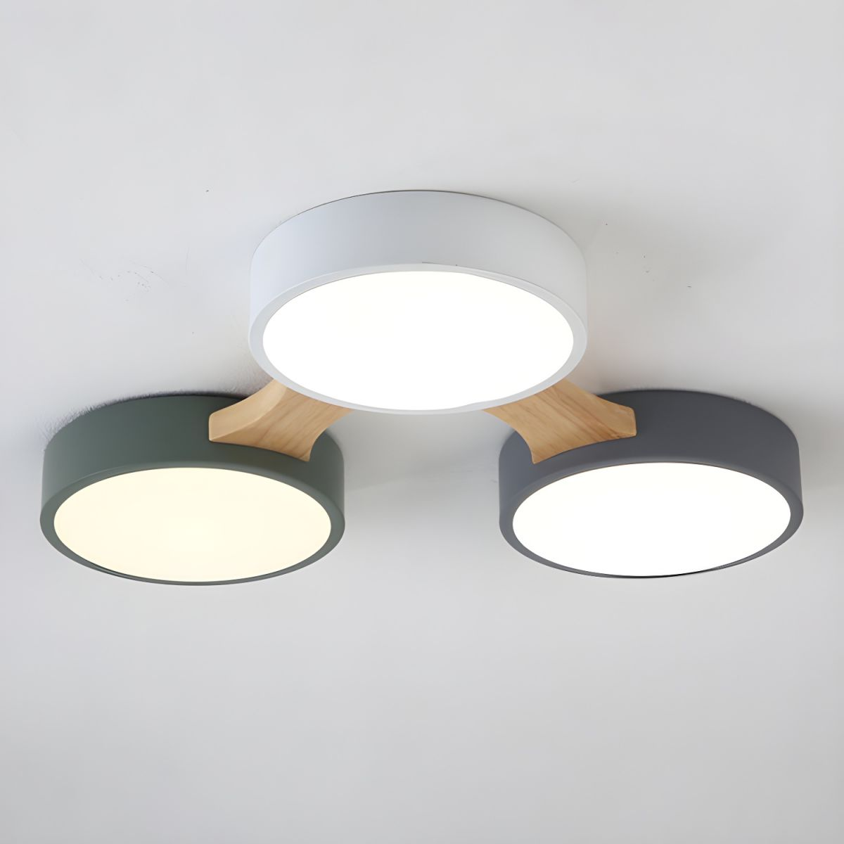 Disc Branch Wood Ceiling Lamp - LED Bedroom Fixture with Modern Design