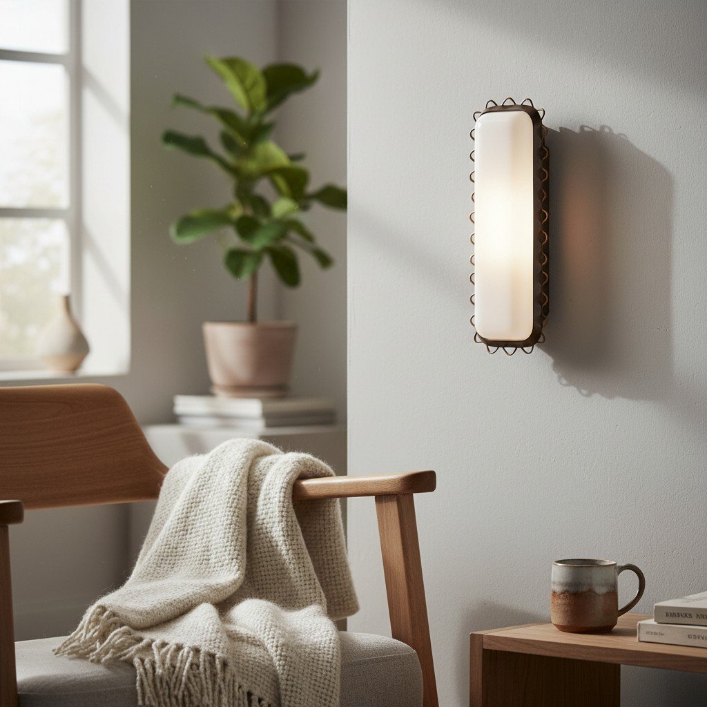 Glowvera Wall Sconce - Wavy Metal Frame Design Modern Glass-Shade Sconce for Hallway