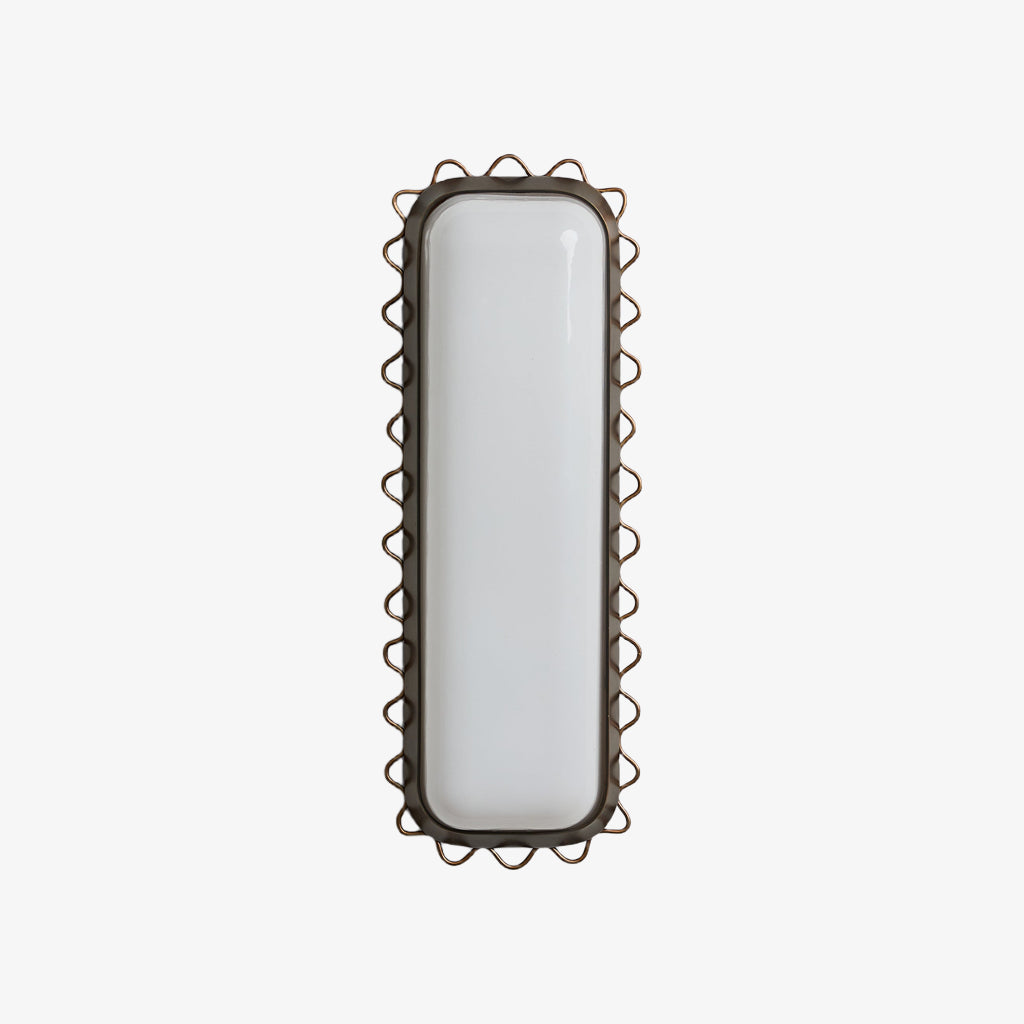 Glowvera Wall Sconce - Wavy Metal Frame Design Modern Glass-Shade Sconce for Hallway