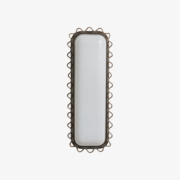 Glowvera Wall Sconce - Wavy Metal Frame Design Modern Glass-Shade Sconce for Hallway
