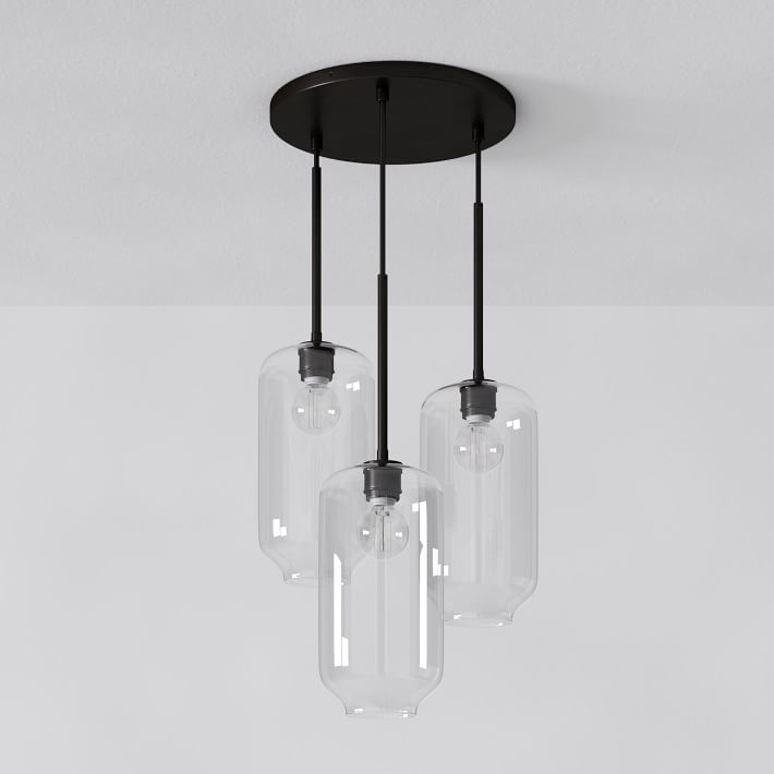 Lumivelle Pebble Glass Chandelier - 3-Light Modern Pendant Style