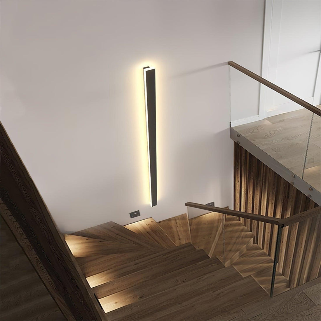 Long Strip Solar Outdoor Wall Sconce - LED Light for Front Porch