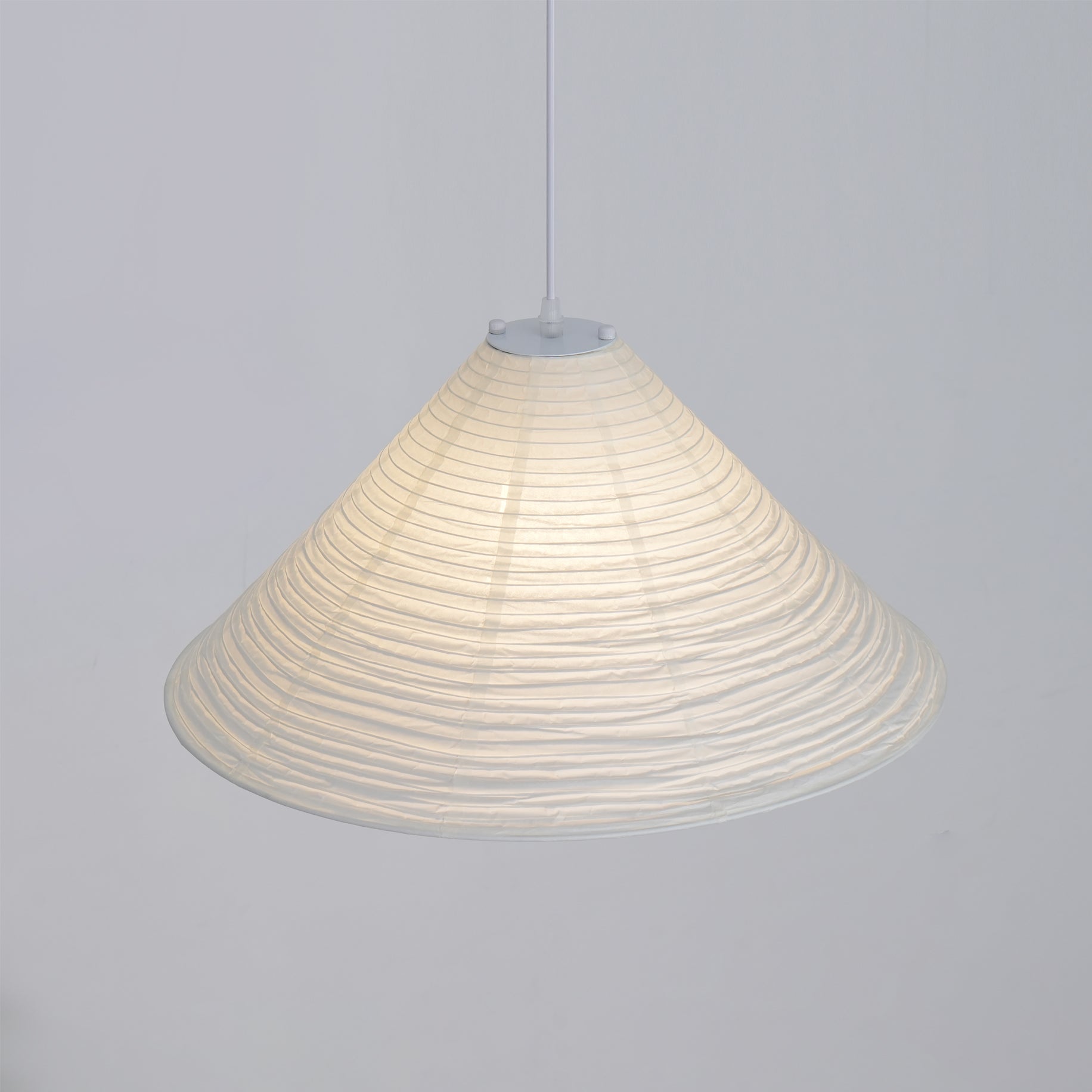 Washi Paper Pyramid Pendant Lamp - Handcrafted Light for Living Room