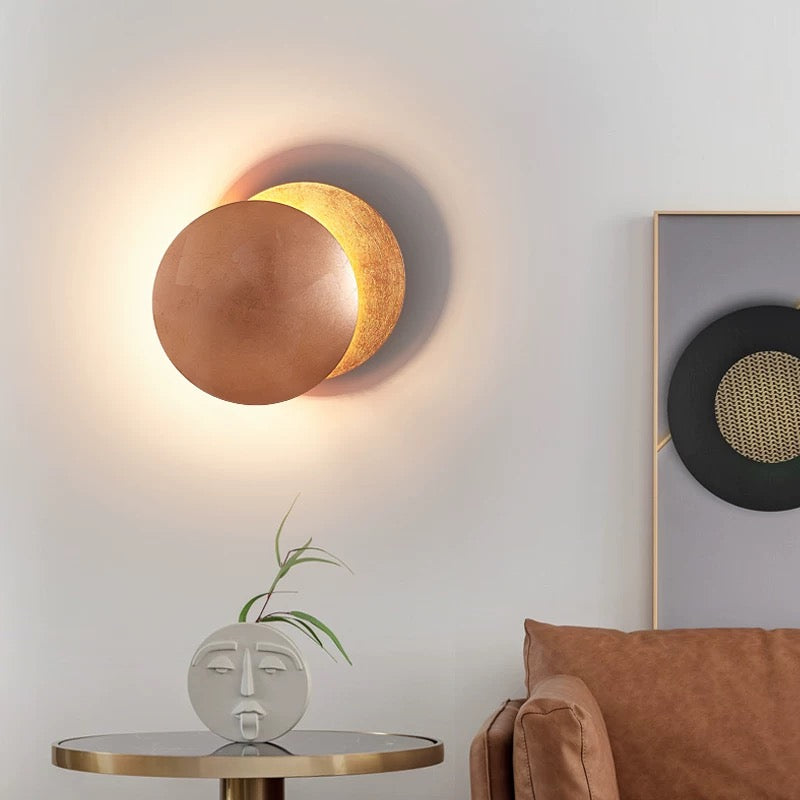 Verstellbare Wandlampe Mit Künstlerischer Eclipse-Scheibe Für Flur Und Schlafzimmer