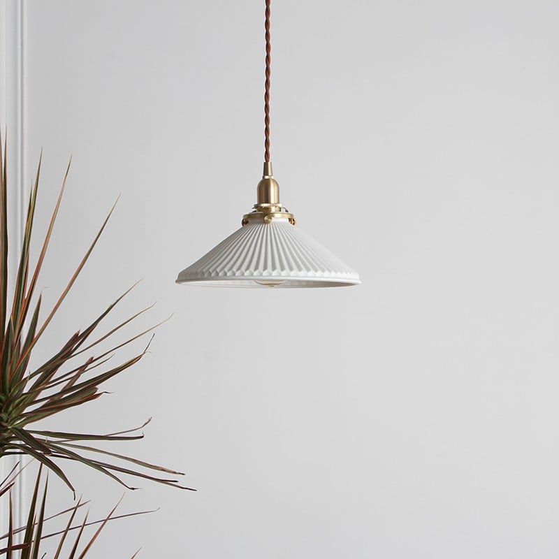 Modern Ceramics Pleated Light Collection For Dining Room