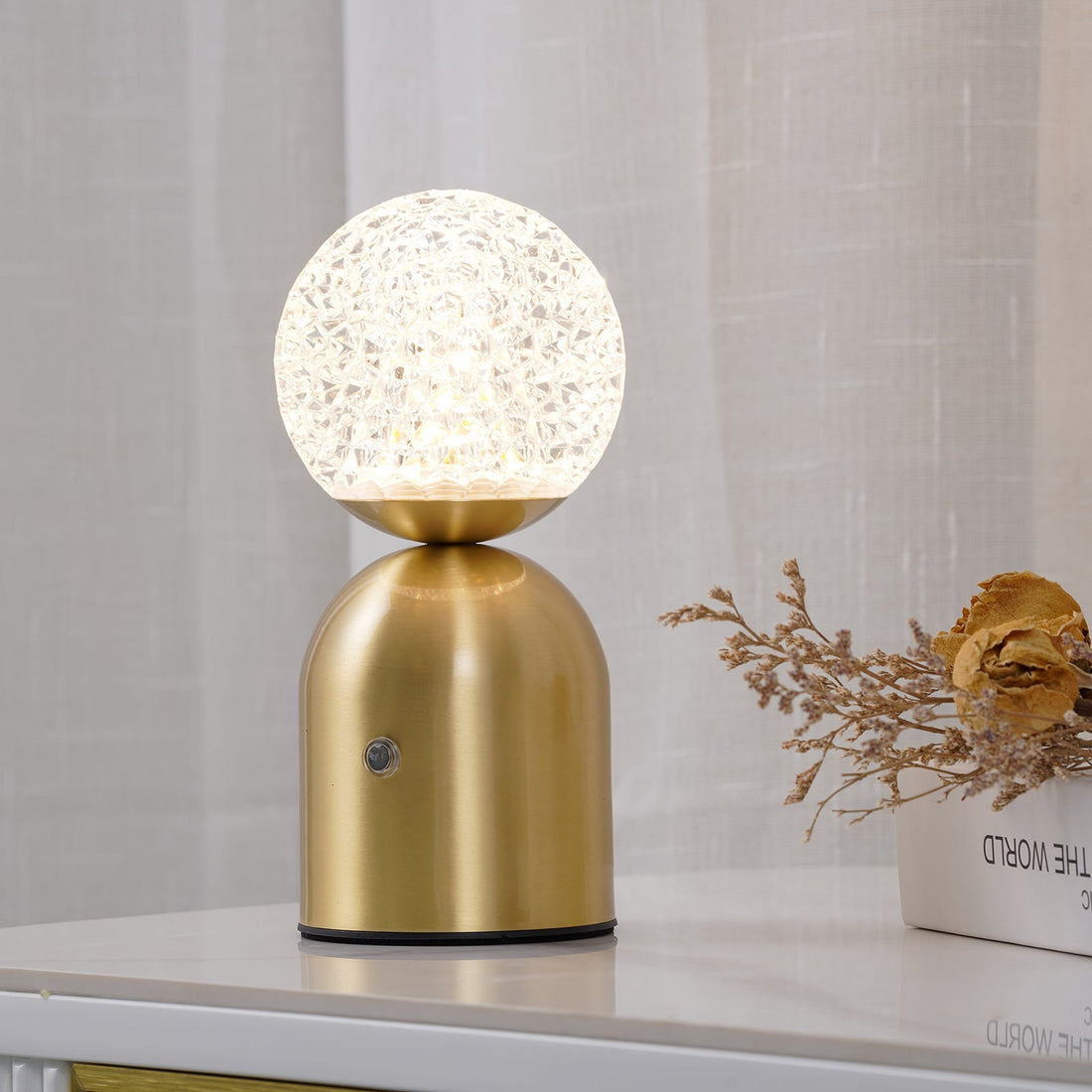 Battery Table Lamp - Modern Acrylic Lampshade Light for Bedroom