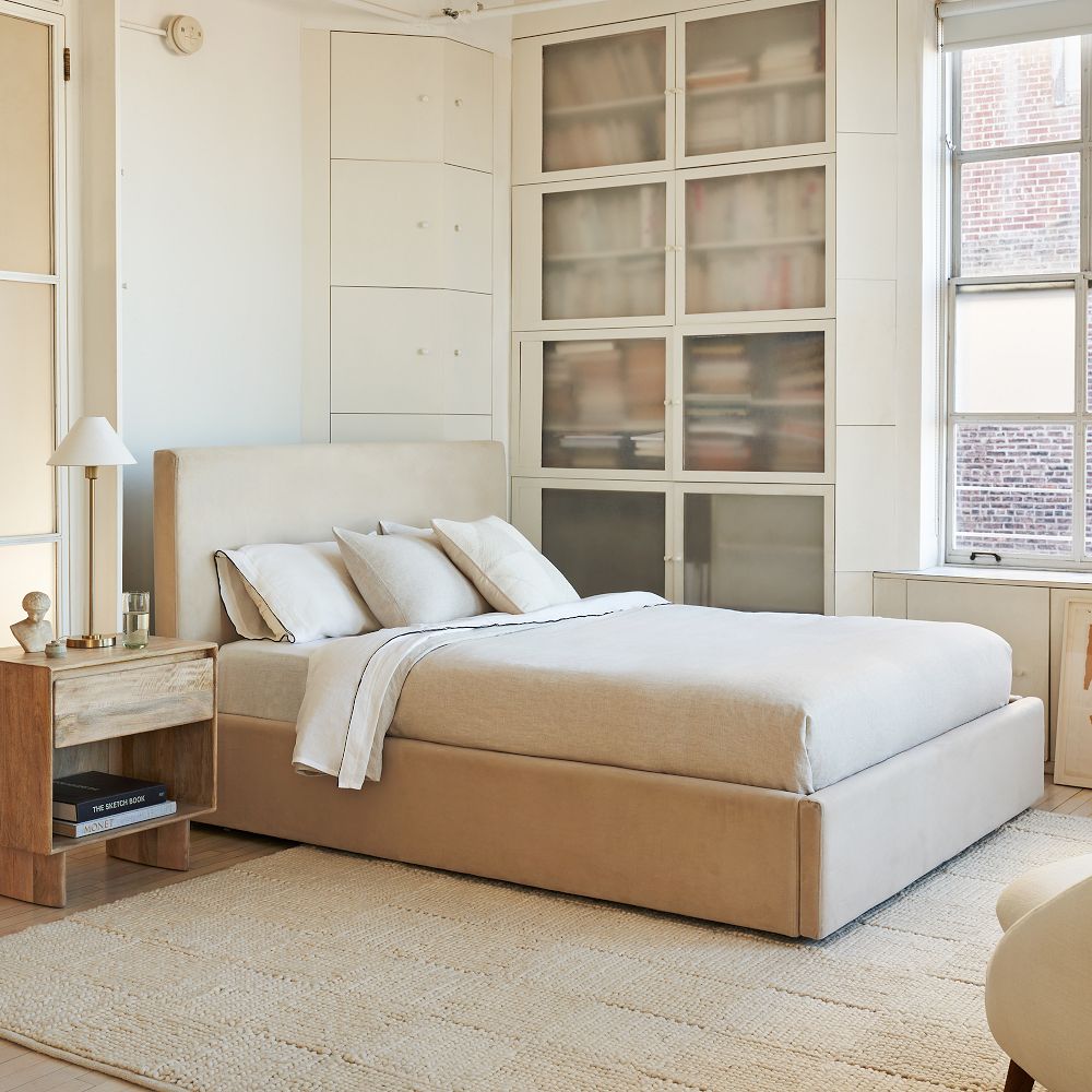 Diora Table & Floor Lamps - Linen Shade Modern Linear Style Sophisticated Accent