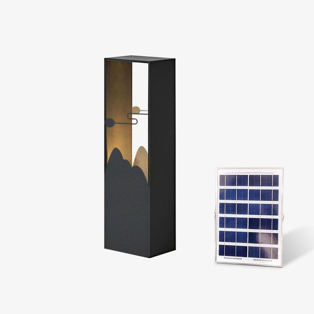 Modern Solar Outdoor Light - Square Lamp Stainless Steel for Garden
