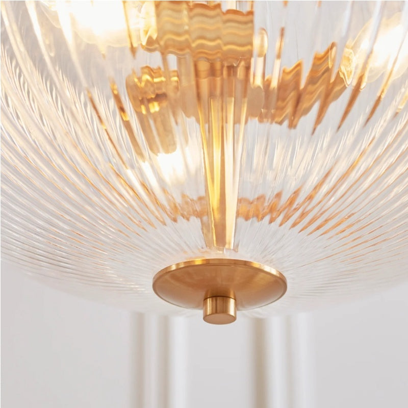 Luntra Contemporary Multi-Light Pendant with Textured Glass for Bedrooms and Hallways