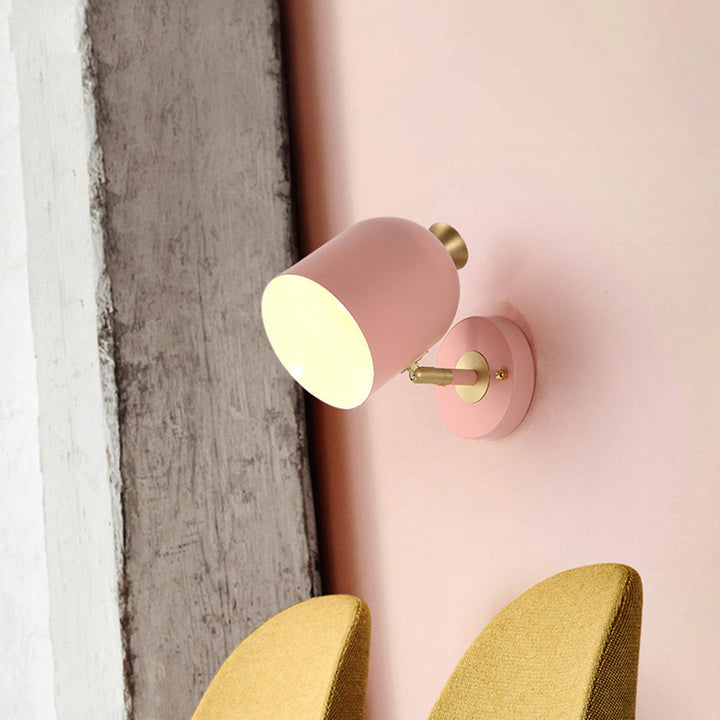 Modern Iron Wall Sconce - Slim Single Bulb Hallway Light