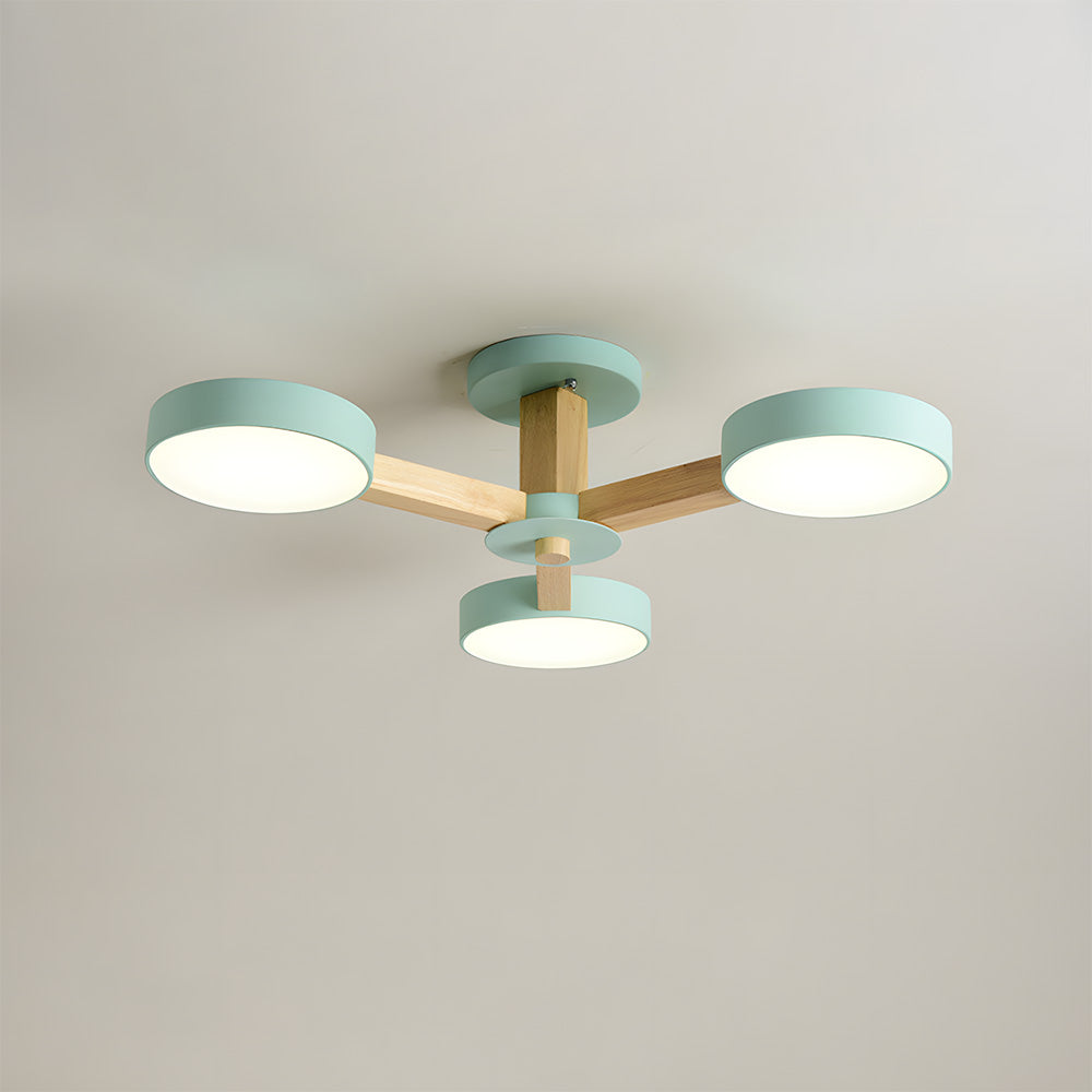 Branch Round Ceiling Lamp - Nordic Multi Fixture for Living Room