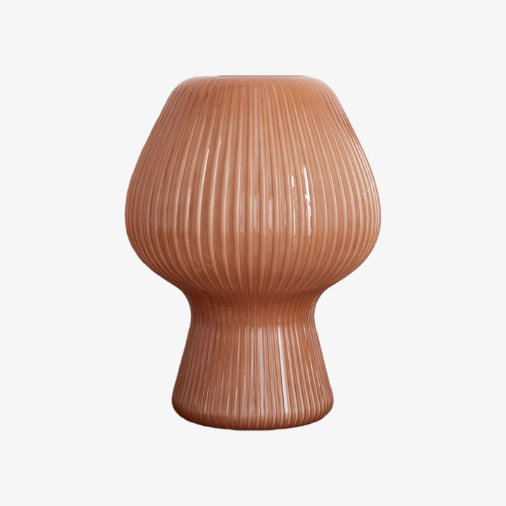 Nera Ribbed Glass Table Lamp Retro – Modern Design Glow Nightstand Accent