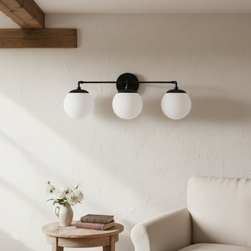 Glorica Glass Wall Sconce - Modern Vintage Vanity Light Fixture