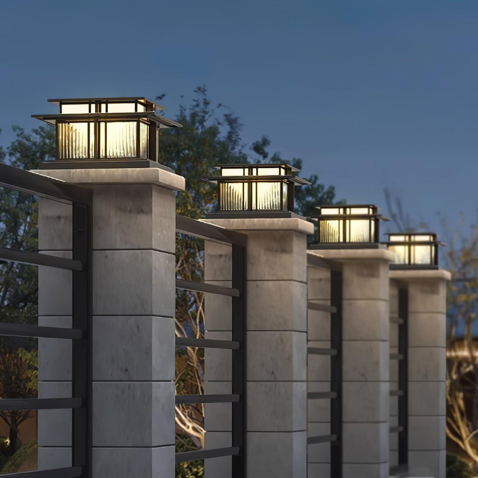Solar Outdoor Pillar Light - Waterproof Modern Post Lamp for Pathways