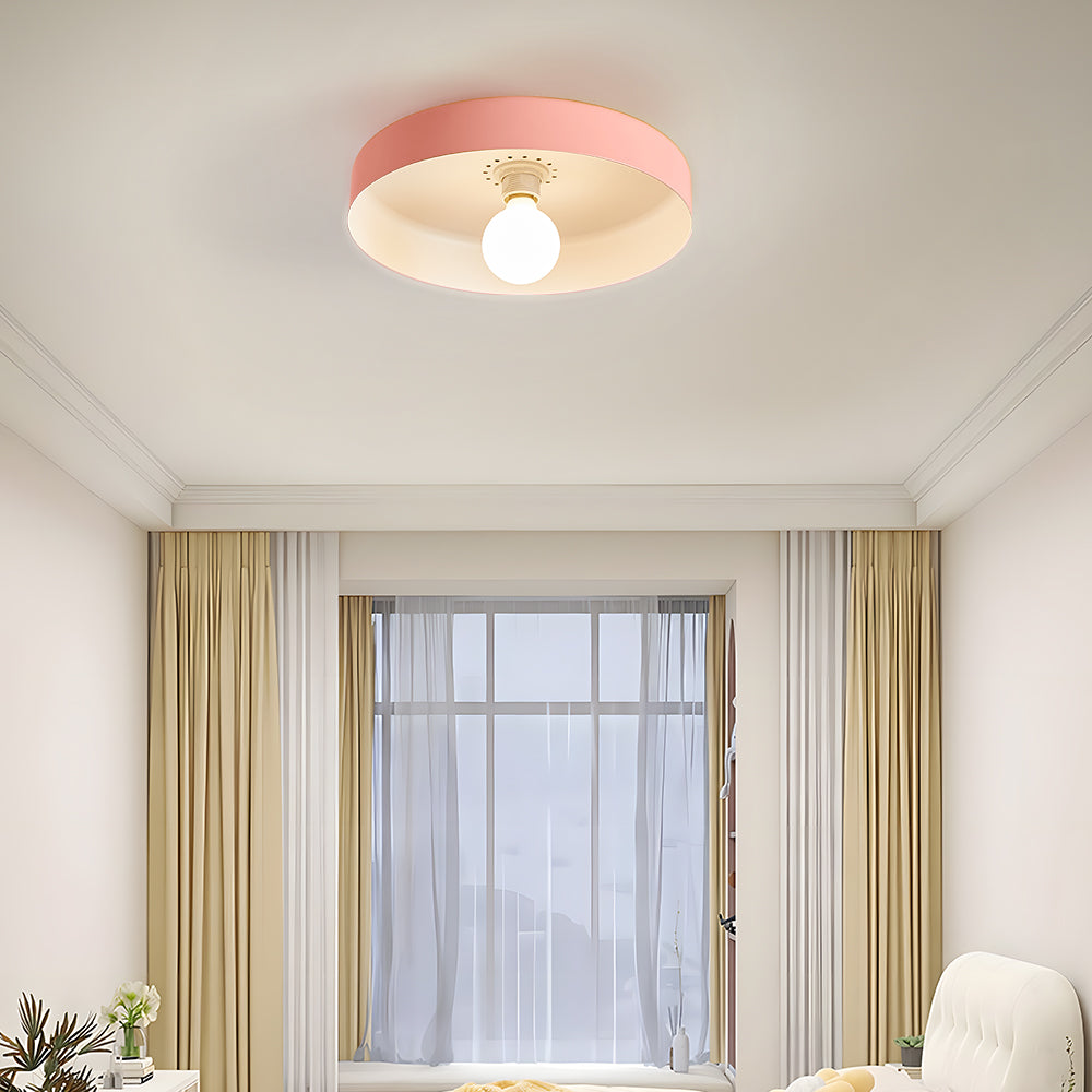 Flush Mount Art Decor Ceiling Light - Iron Round Fixture for Entryway