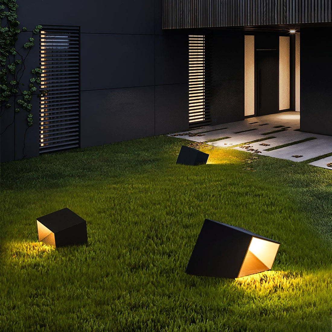 Cube Outdoor LED Lamp - Modern Weatherproof Light for Garden & Patio