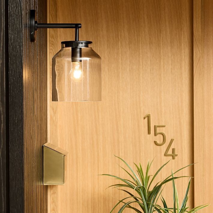 Hanton Metal Outdoor Wall Sconce - Matte Black Industrial Light Fixture