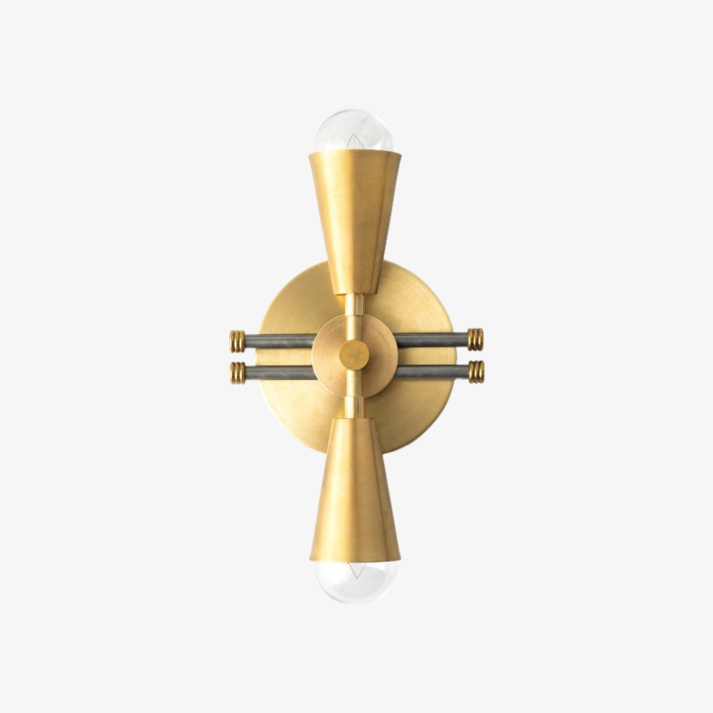Pyralis Cone Art Deco Messing Wandleuchte - Industrielle Vanity Light