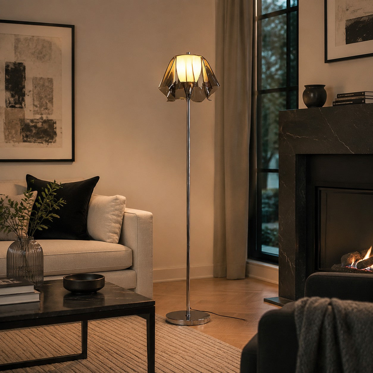 Bauhaus Acrylic Flower Floor Lamp for Living Rooms