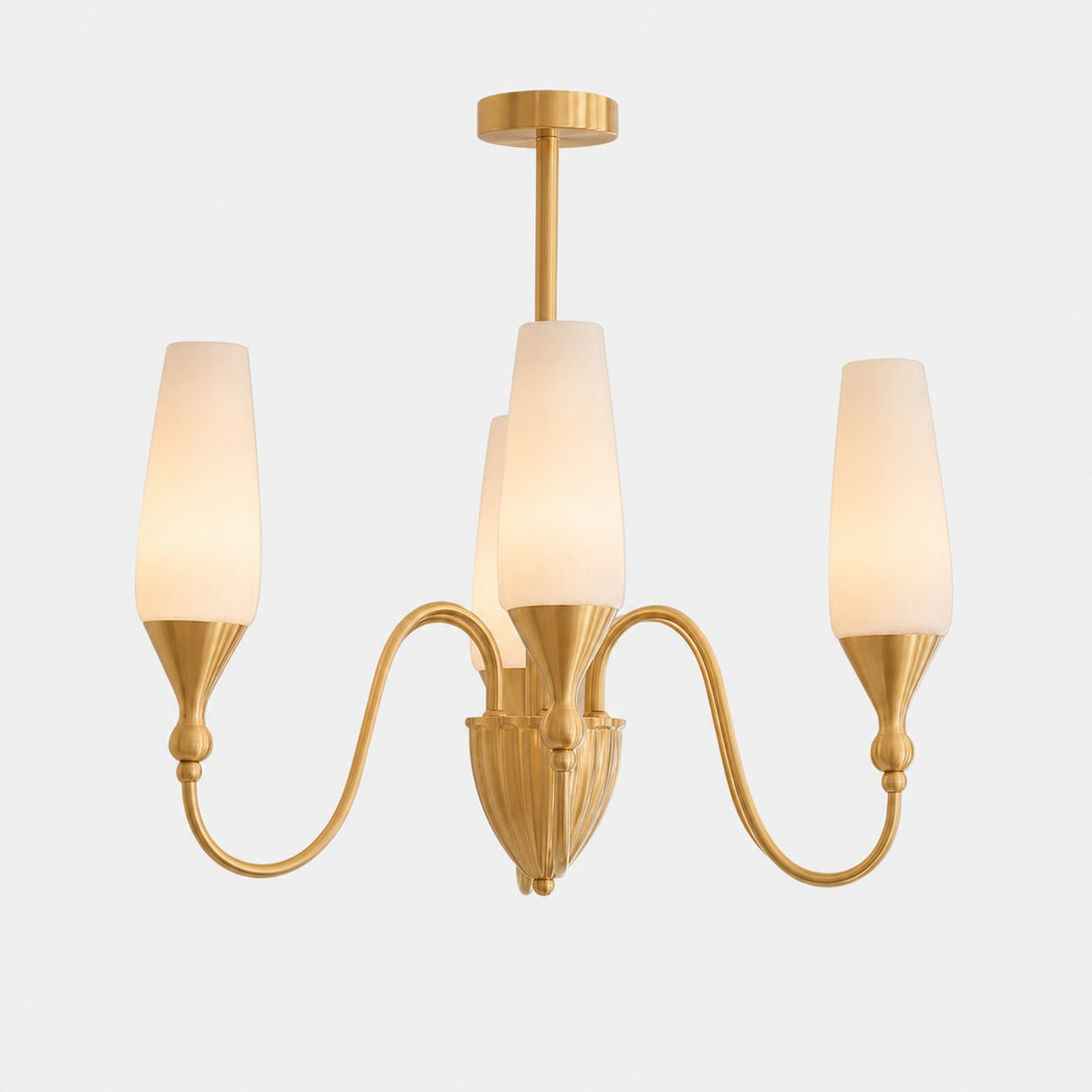 French Copper and Glass Chandelier for Dining Room