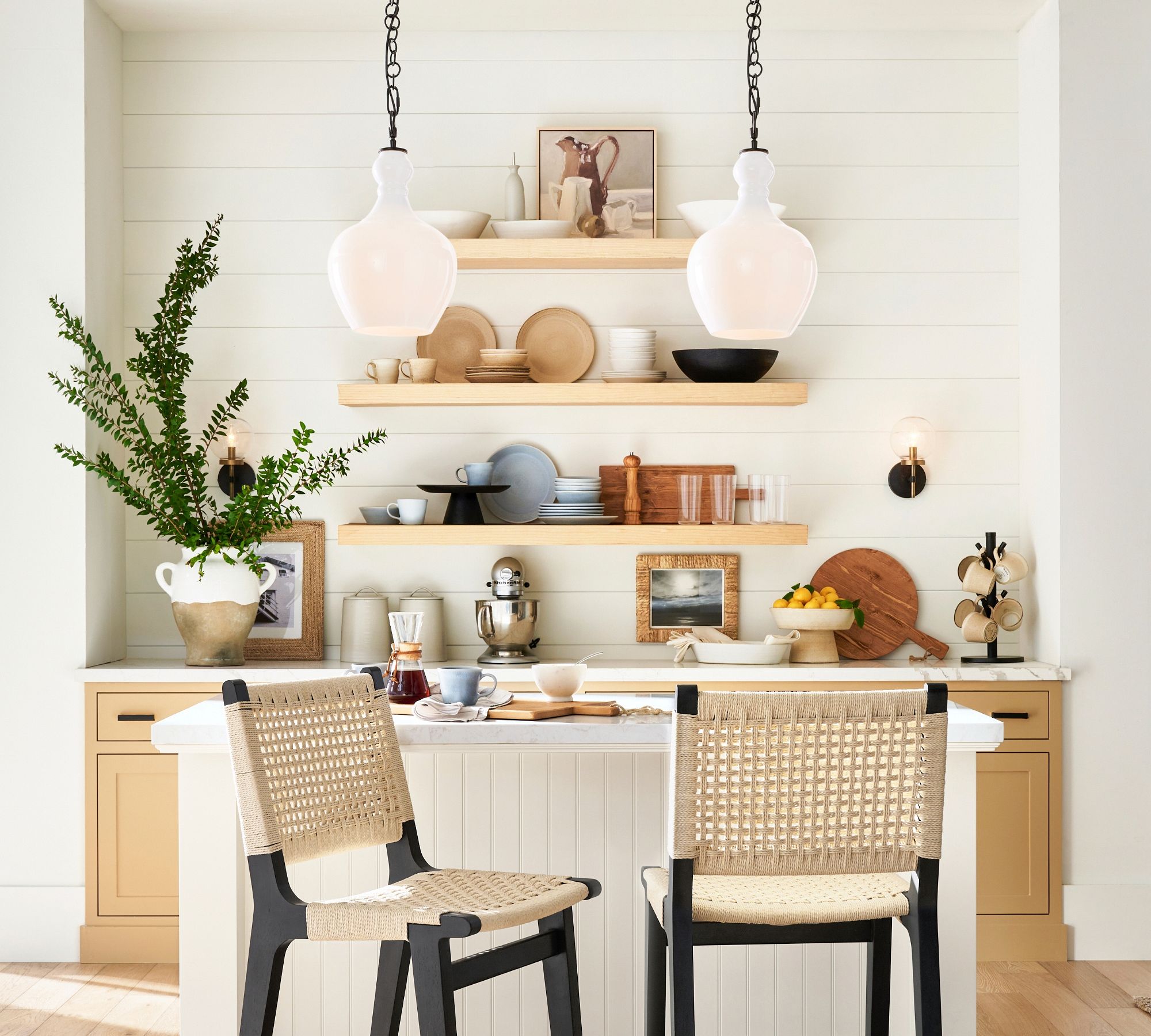 Lawson Glass Pendant Light - Recycled & Milk Glass with Bronze Accent