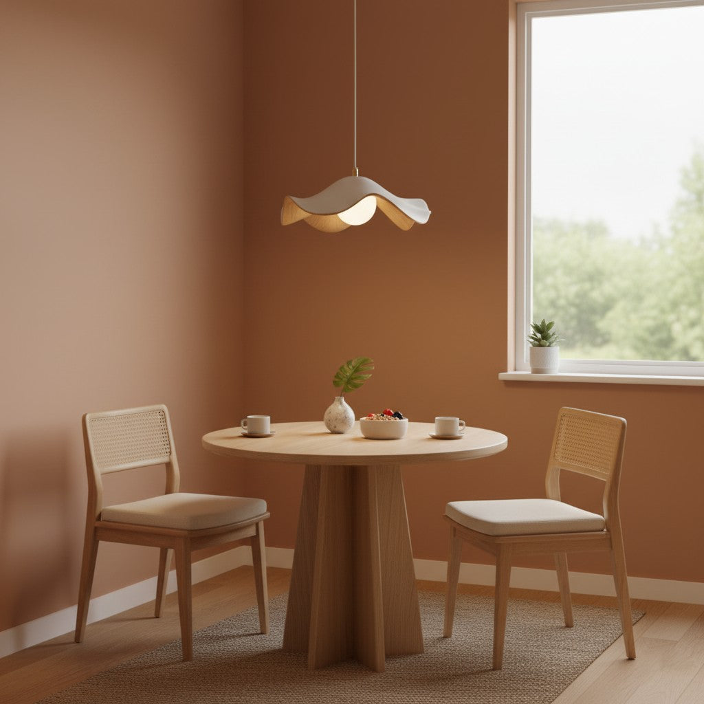 Leaf Vein Glass Plug-In Pendant Lamp
