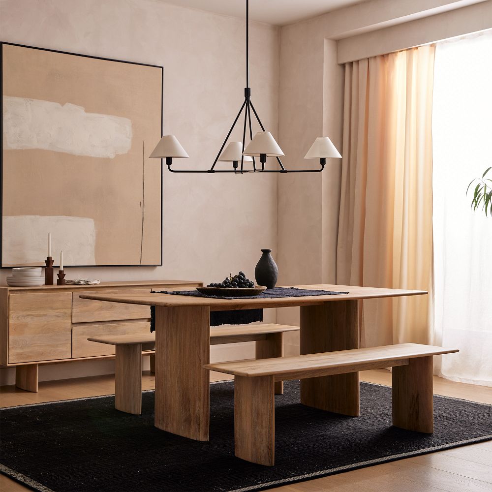 Diora Chandelier - Modern Metal Fixture with Linen Shades