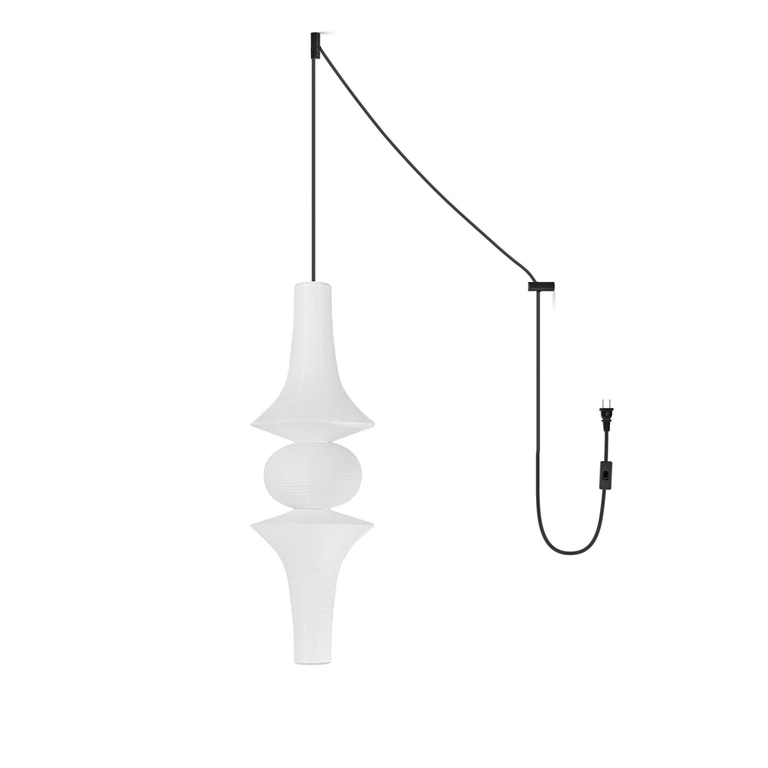 White Handcrafted Mulberry Paper Swag Light