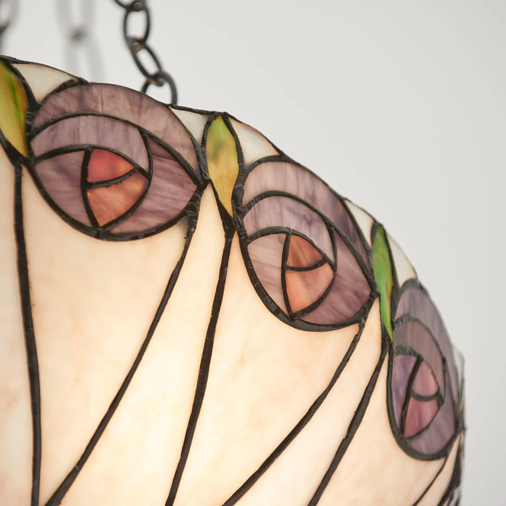 TF Hutchinson Tiffany Pendant - Inverted Art Glass Adjustable Pendant Light for Home