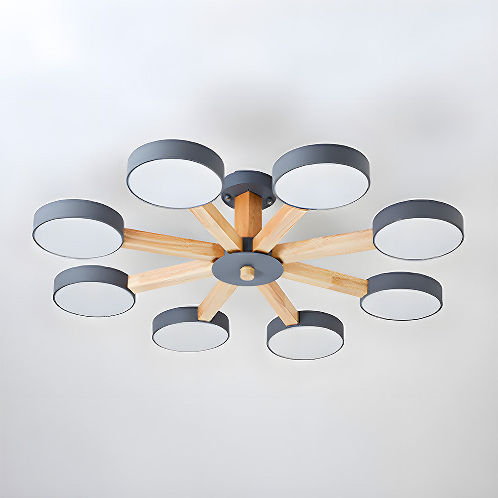 Branch Round Ceiling Lamp - Nordic Multi Fixture for Living Room