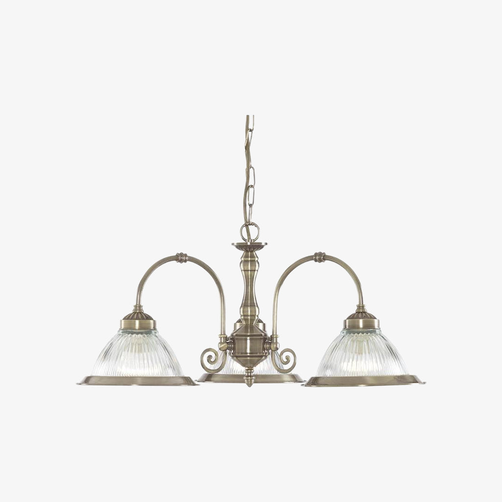 TF Vintora Ribbed Glass Pendant Light – Elegant Metal Trim for Kitchens, Dining Areas and Hallways