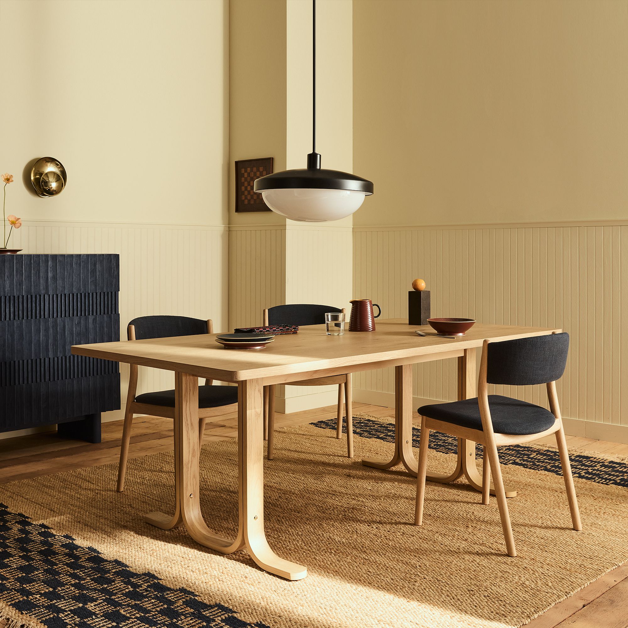 Rolvona Globe Pendant Light - Modern Oval Shade Hanging Lamp