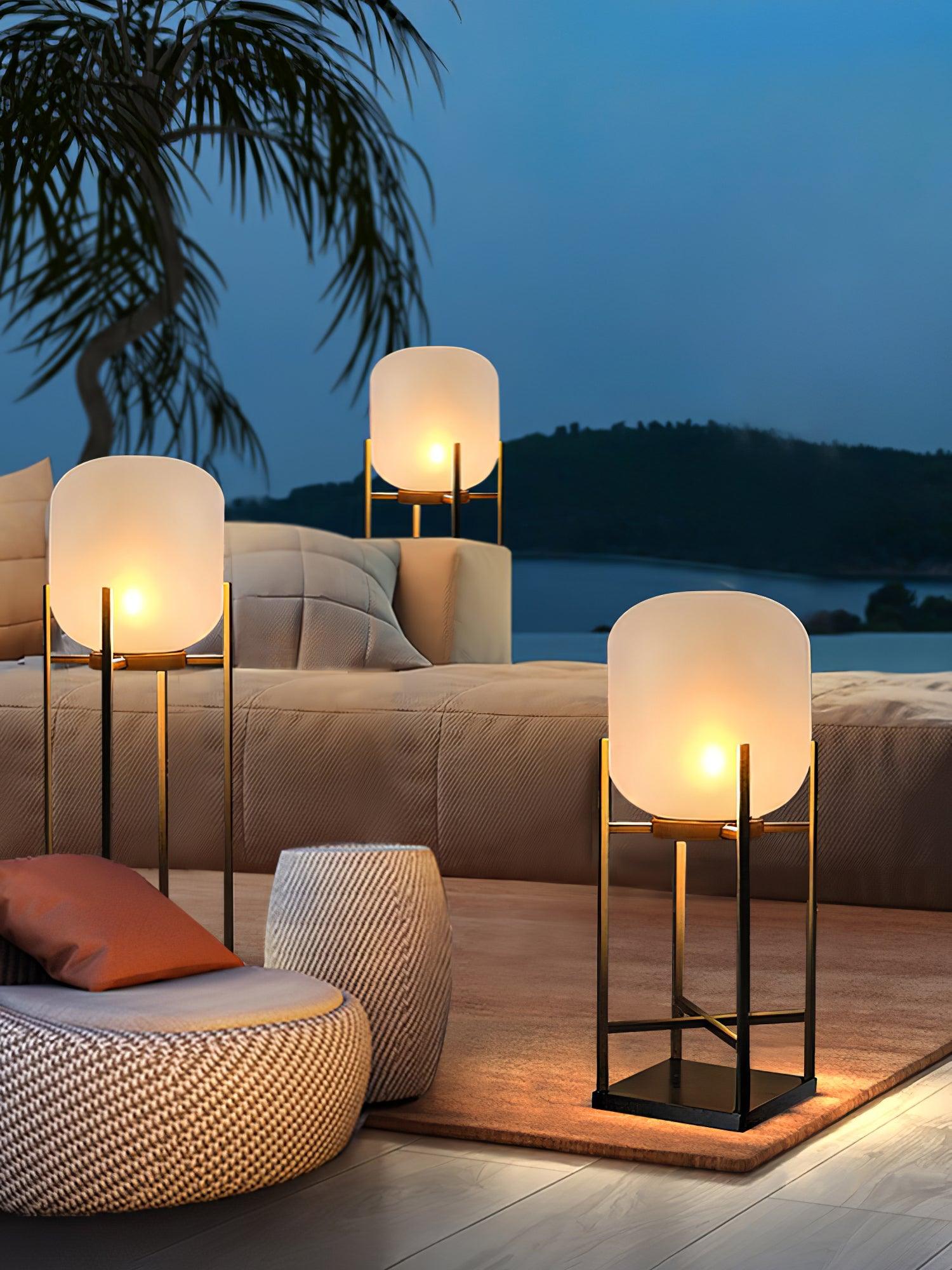 Lantern Floor Lamp - Solar LED Light for Garden, Patio & Outdoor Pathway