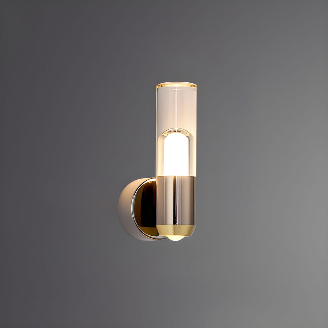 Cylinder Glass Sconce - Modern Clear Acrylic Wall Lamp for Entryway