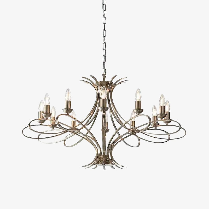 Foline Geometric Light Chandelier – Nickel Finish Ambient Glow for Hallways and Kitchens