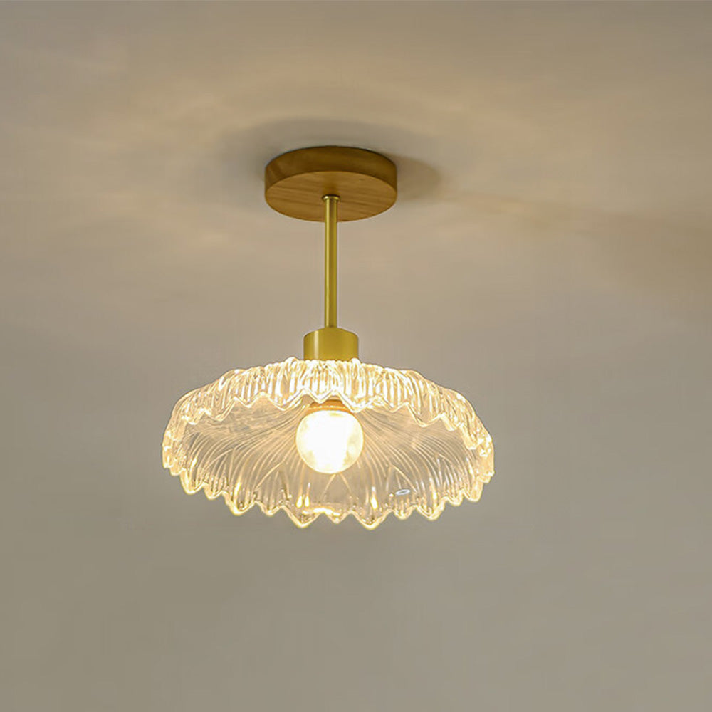 Flower Glass Ceiling Light - Elegant Floral Hallway Lighting