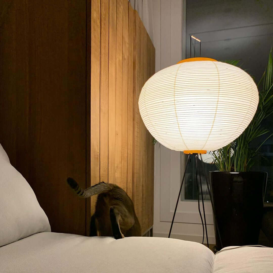 Rice Paper Floor Lamp - Bamboo Frame Soft Light for Living Room
