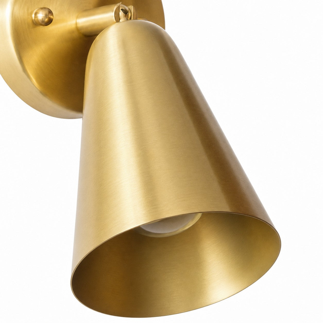 Vintage Brass Adjustable Wall Sconce with Cone and Bell Shade Options