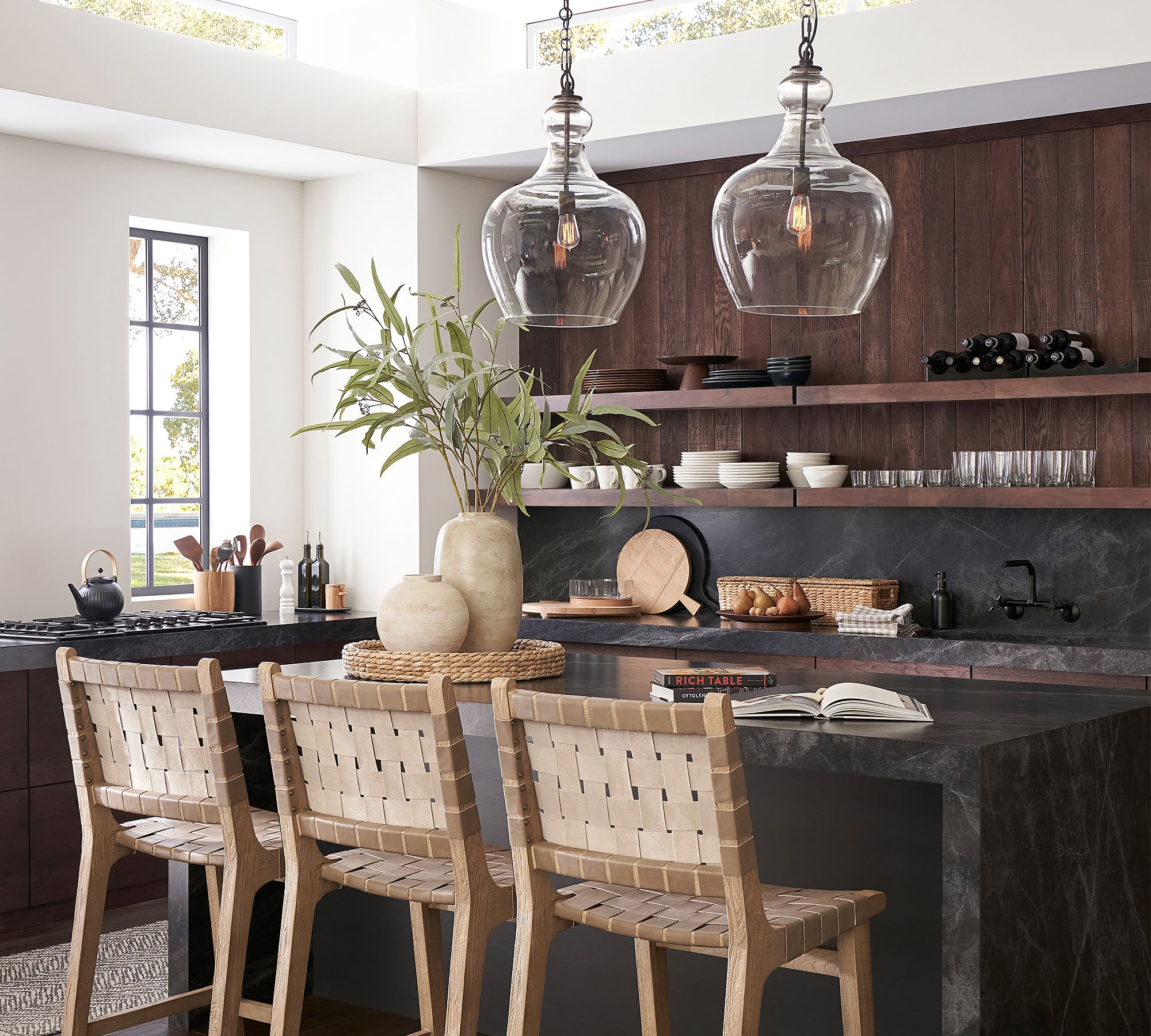 Lawson Glass Pendant Light - Recycled & Milk Glass with Bronze Accent